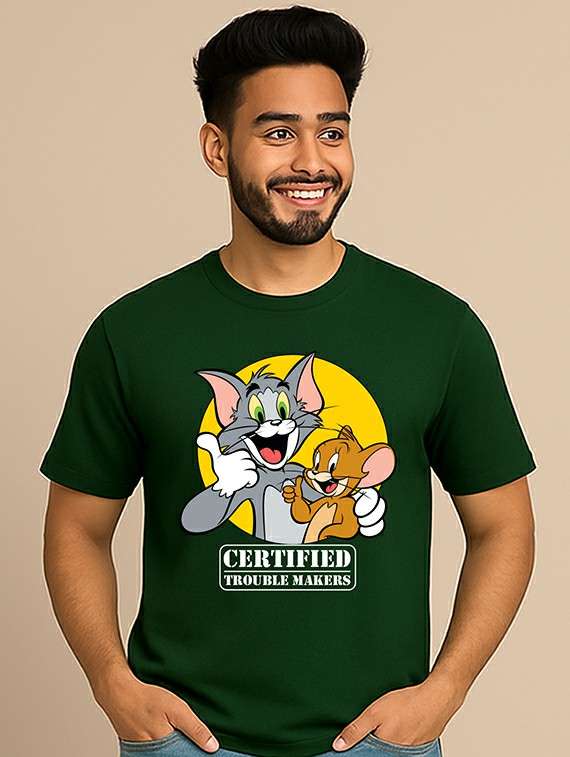 men front print short sleeve regular fit t-shirt - 22285316 -  Standard Image - 1