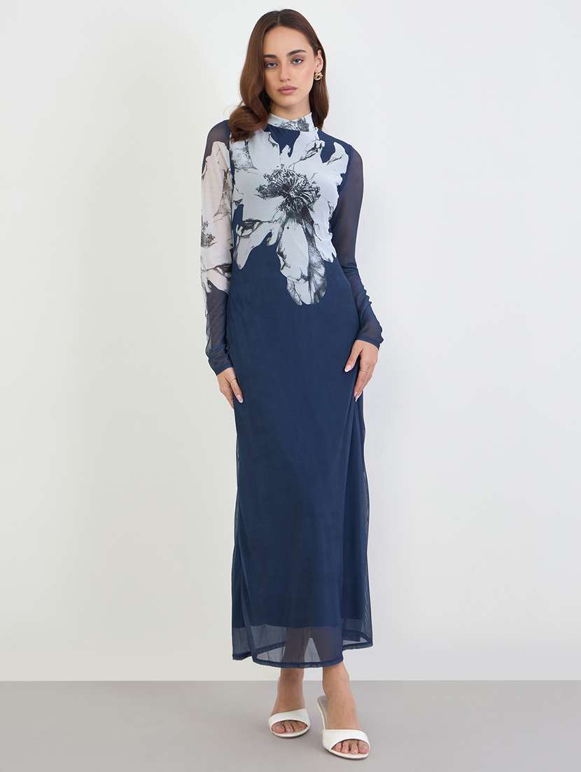 women floral print long sleeve a-line dress - 22285428 -  Standard Image - 1