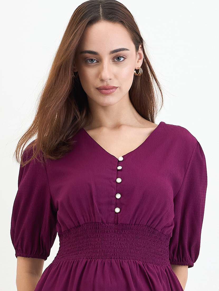 women soldi puff sleeve fit & flare dress - 22285450 -  Standard Image - 4