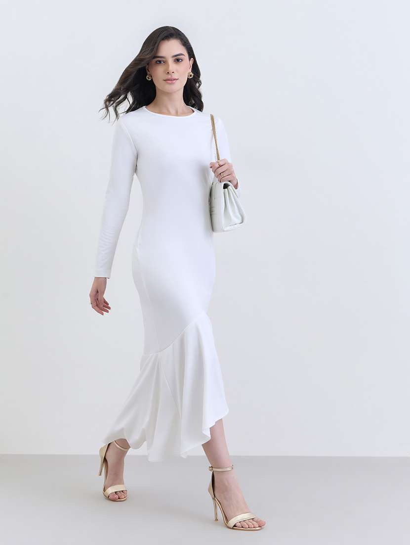 women solid long sleeve bodycon dress - 22285458 -  Standard Image - 1