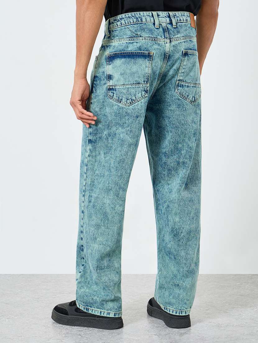 men washed mid rise straight fit jeans - 22285487 -  Standard Image - 1