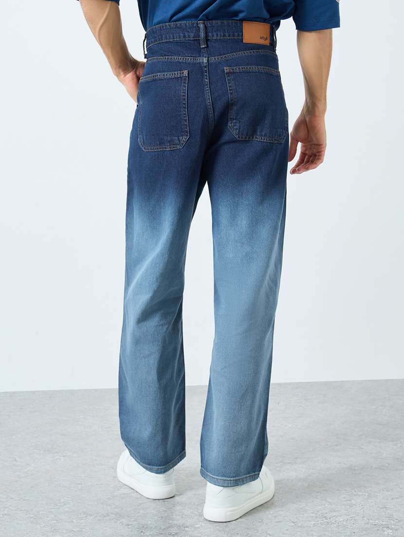 men washed mid rise relaxed fit jeans - 22285488 -  Standard Image - 1