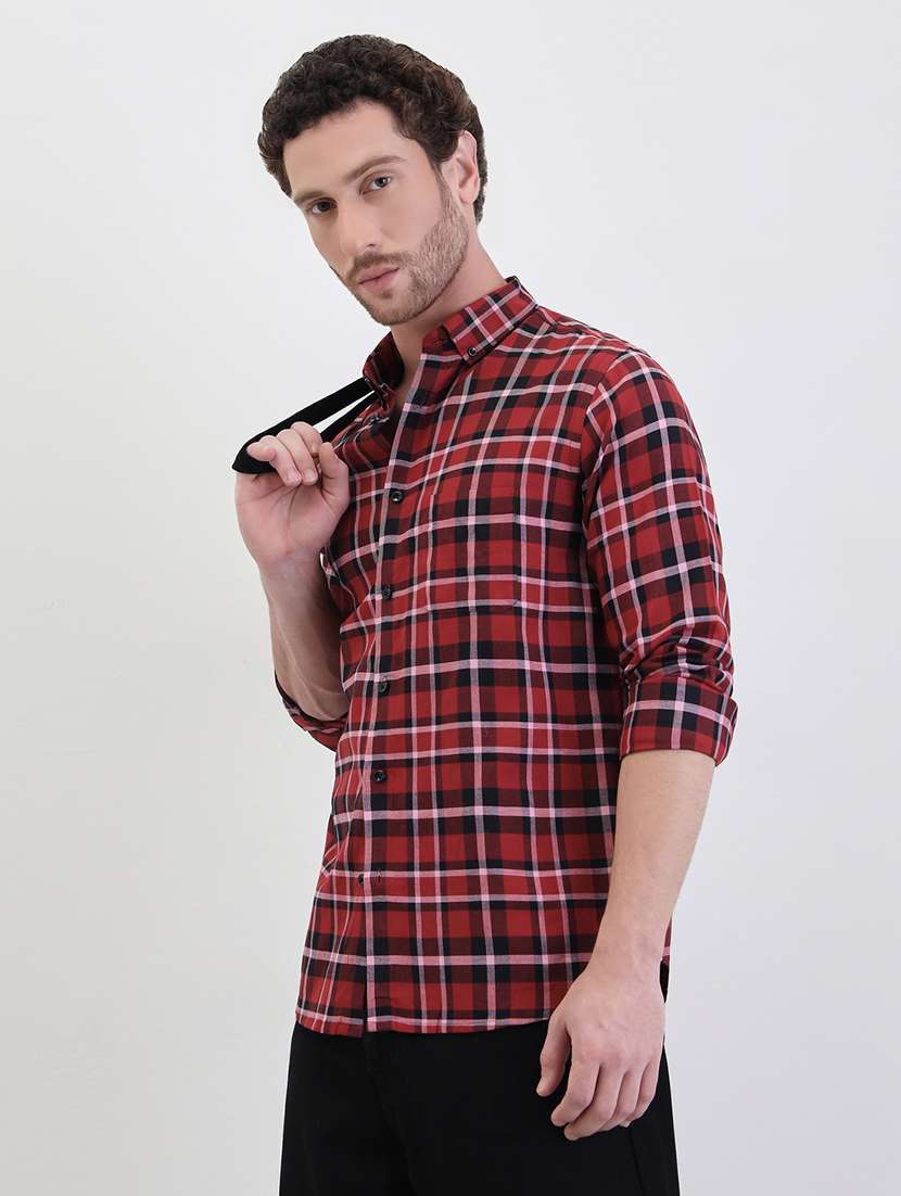 men checkered long sleeve regualr fit casual shirt - 22285503 -  Standard Image - 1