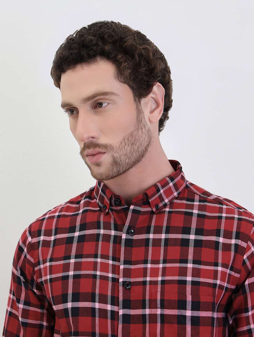 men checkered long sleeve regualr fit casual shirt - 22285503 -  Standard Image - 4