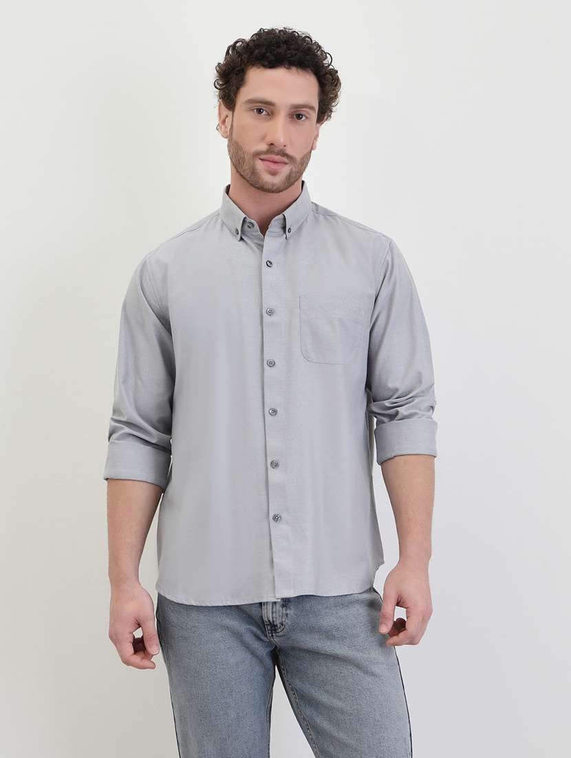 men solid long sleeve regualr fit casual shirt - 22285504 -  Standard Image - 1