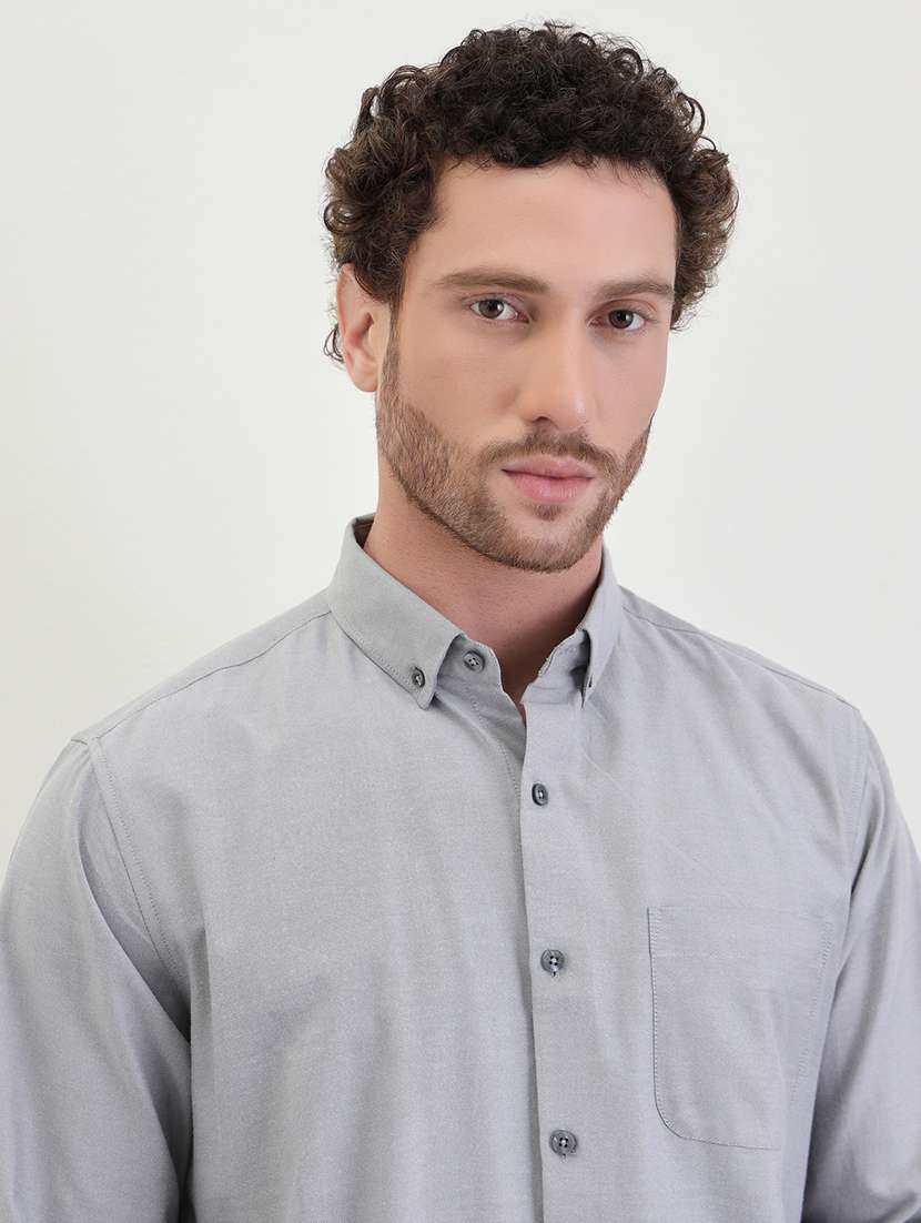 men solid long sleeve regualr fit casual shirt - 22285504 -  Standard Image - 4