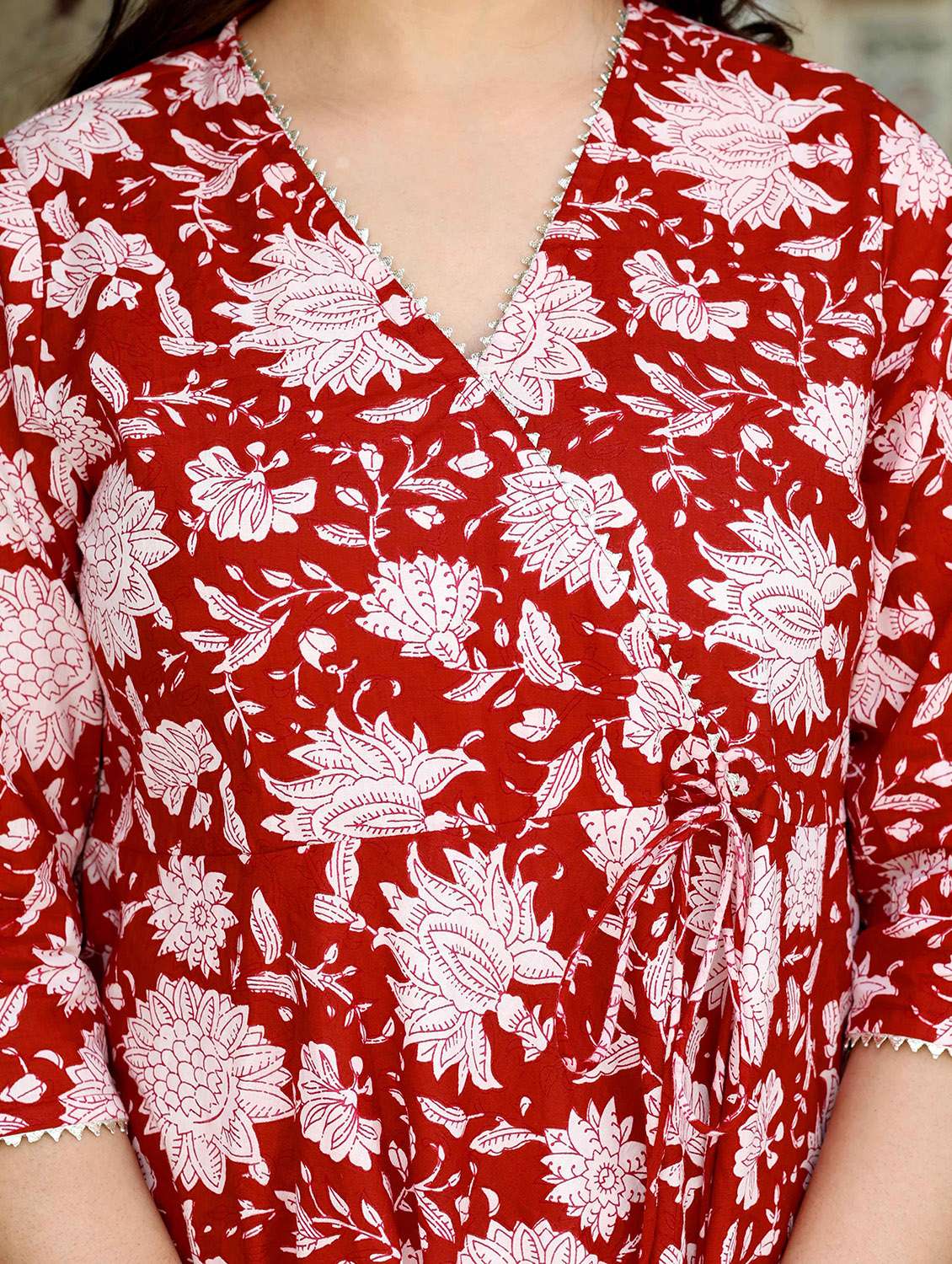 women printed three quarter sleeve anarkali kurta - 22285513 -  Standard Image - 4