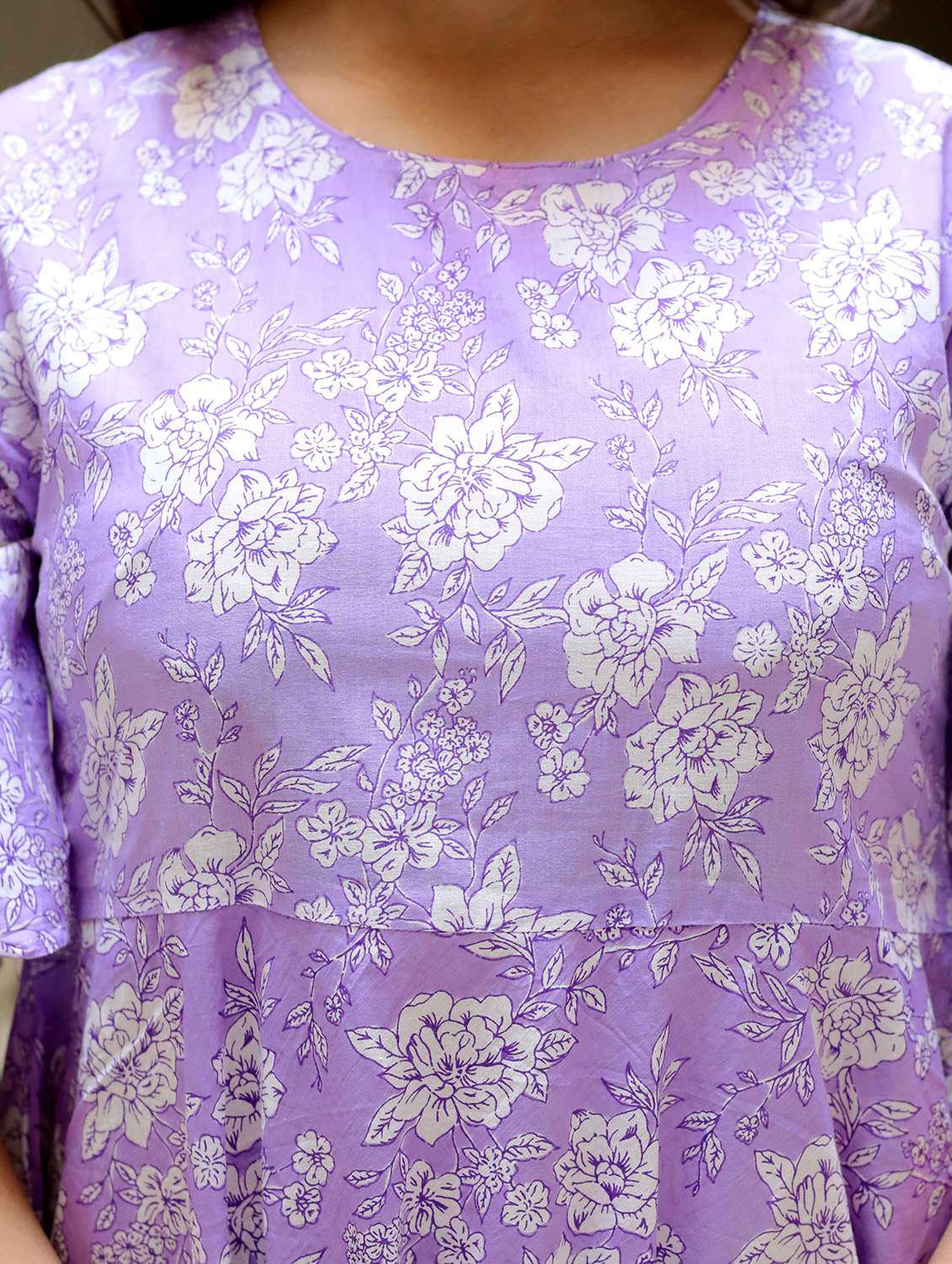 women printed three quarter sleeve anarkali kurta - 22285521 -  Standard Image - 4