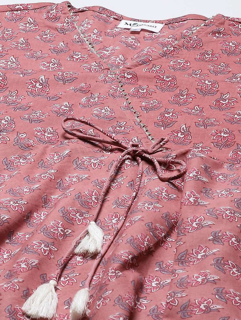 women printed three quarter sleeve anarkali kurta - 22285523 -  Standard Image - 4