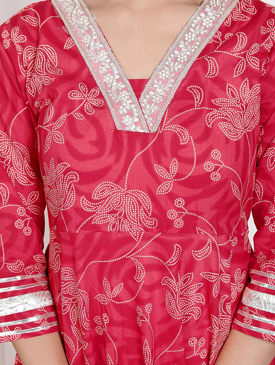 women printed three quarter sleeve anarkali kurta - 22285546 -  Standard Image - 4