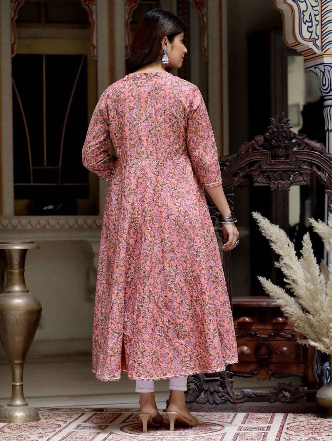 women printed three quarter sleeve kurta with dupatta set - 22285587 -  Standard Image - 4