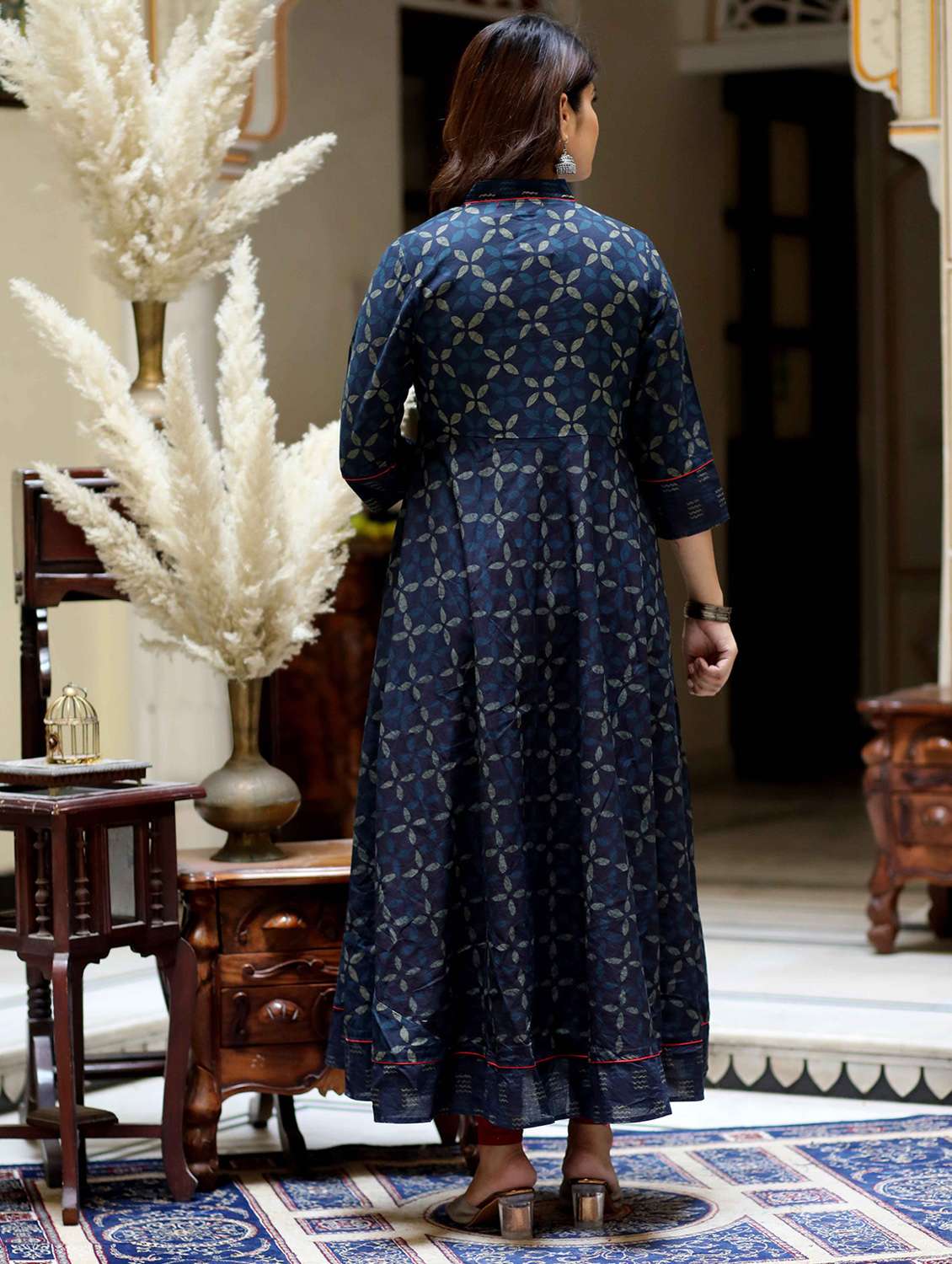 women printed three quarter sleeve kurta with dupatta set - 22285588 -  Standard Image - 4
