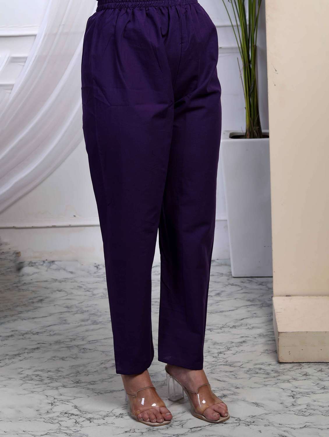women solid with work three quarter sleeve kurta pant with dupatta set - 22285691 -  Standard Image - 4