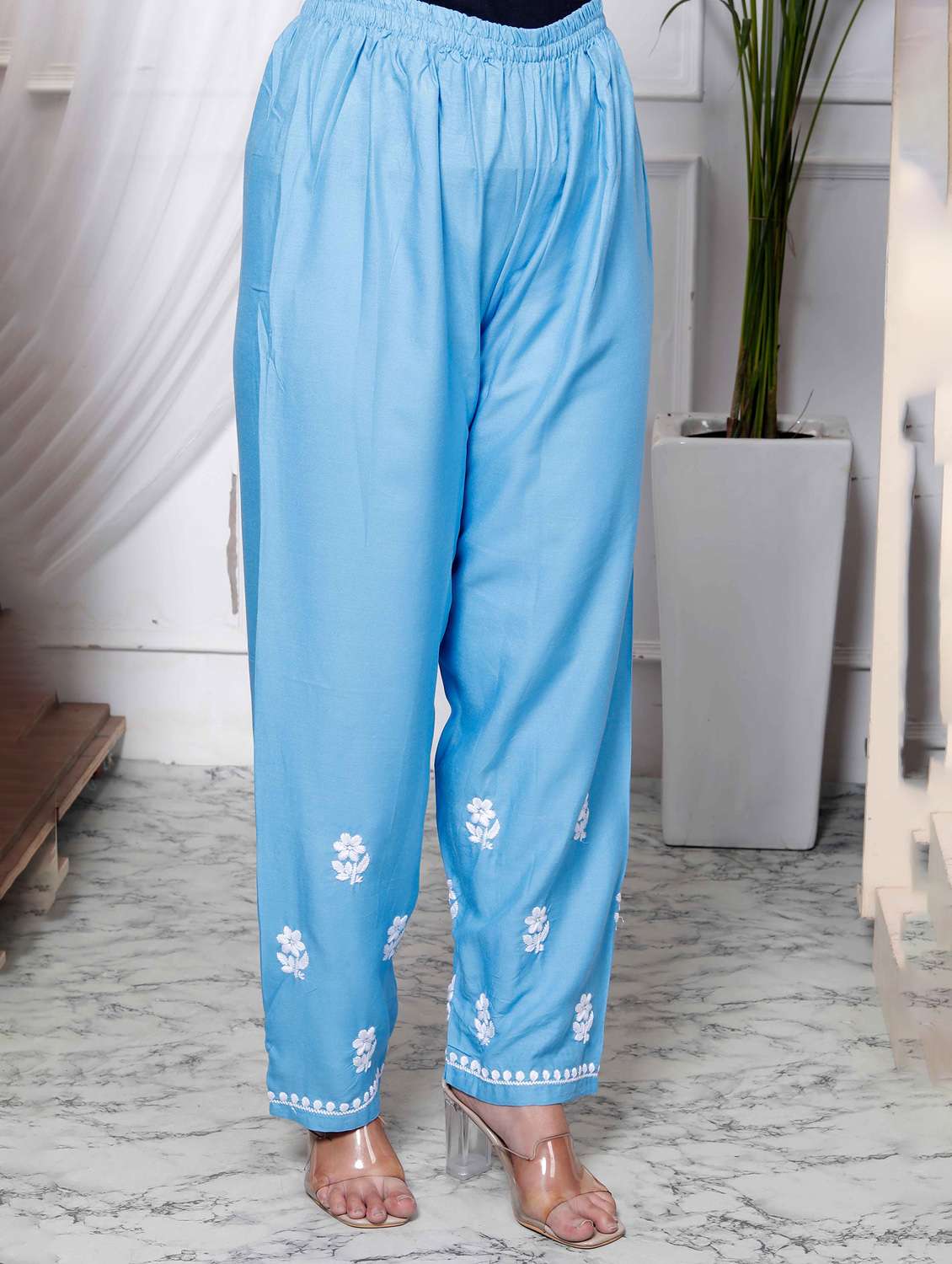 women solid with work long sleeve kurta pant set - 22285693 -  Standard Image - 4