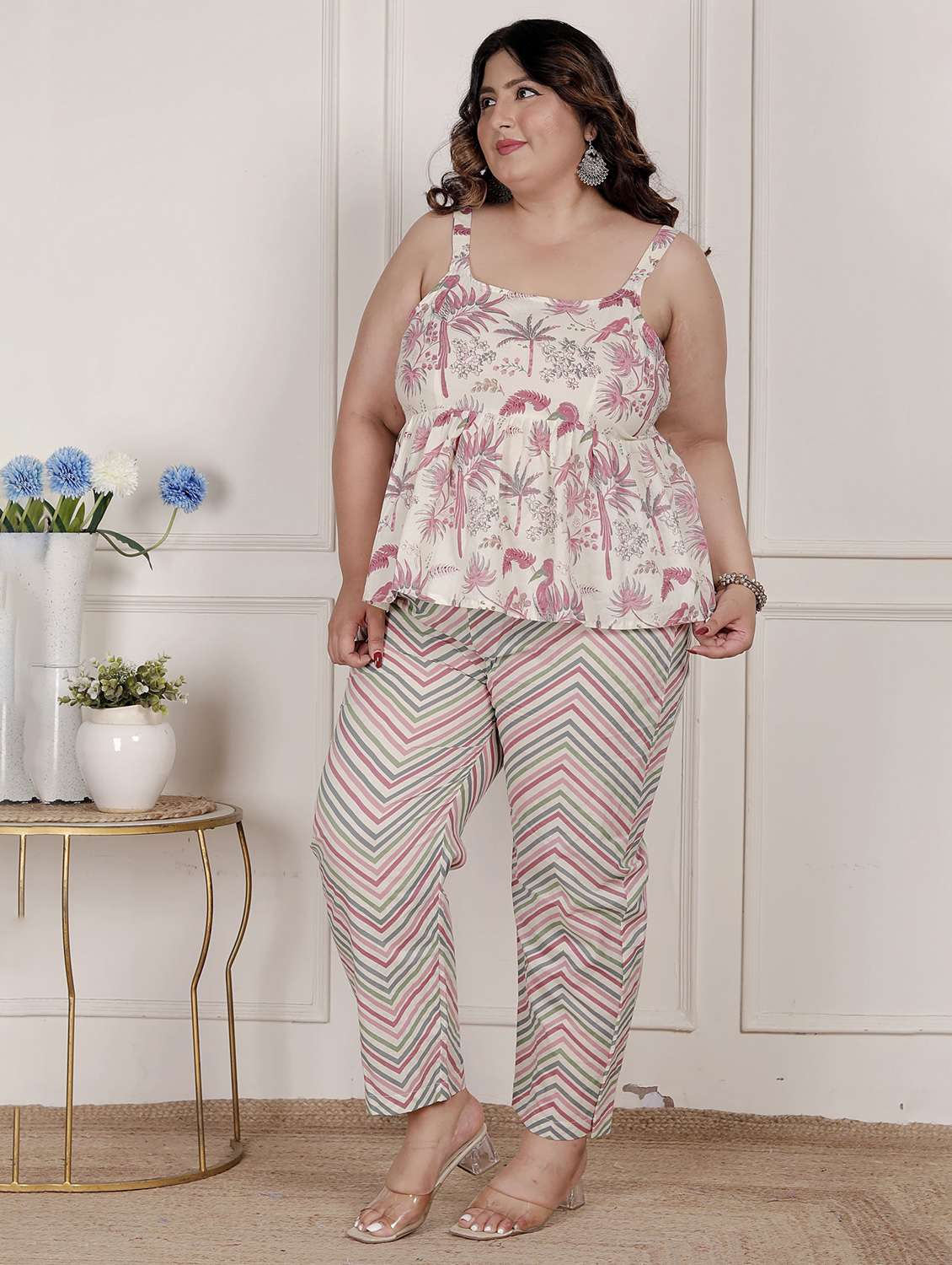 women printed top and trouser co-ord set - 22285712 -  Standard Image - 1