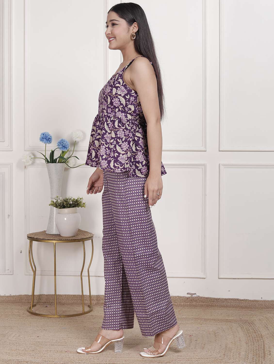 women printed top and trouser co-ord set - 22285716 -  Standard Image - 1