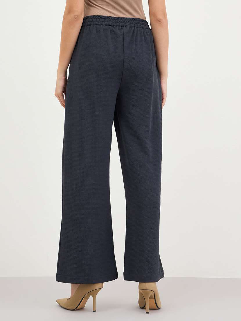 women solid high rise wide leg trouser - 22285780 -  Standard Image - 1