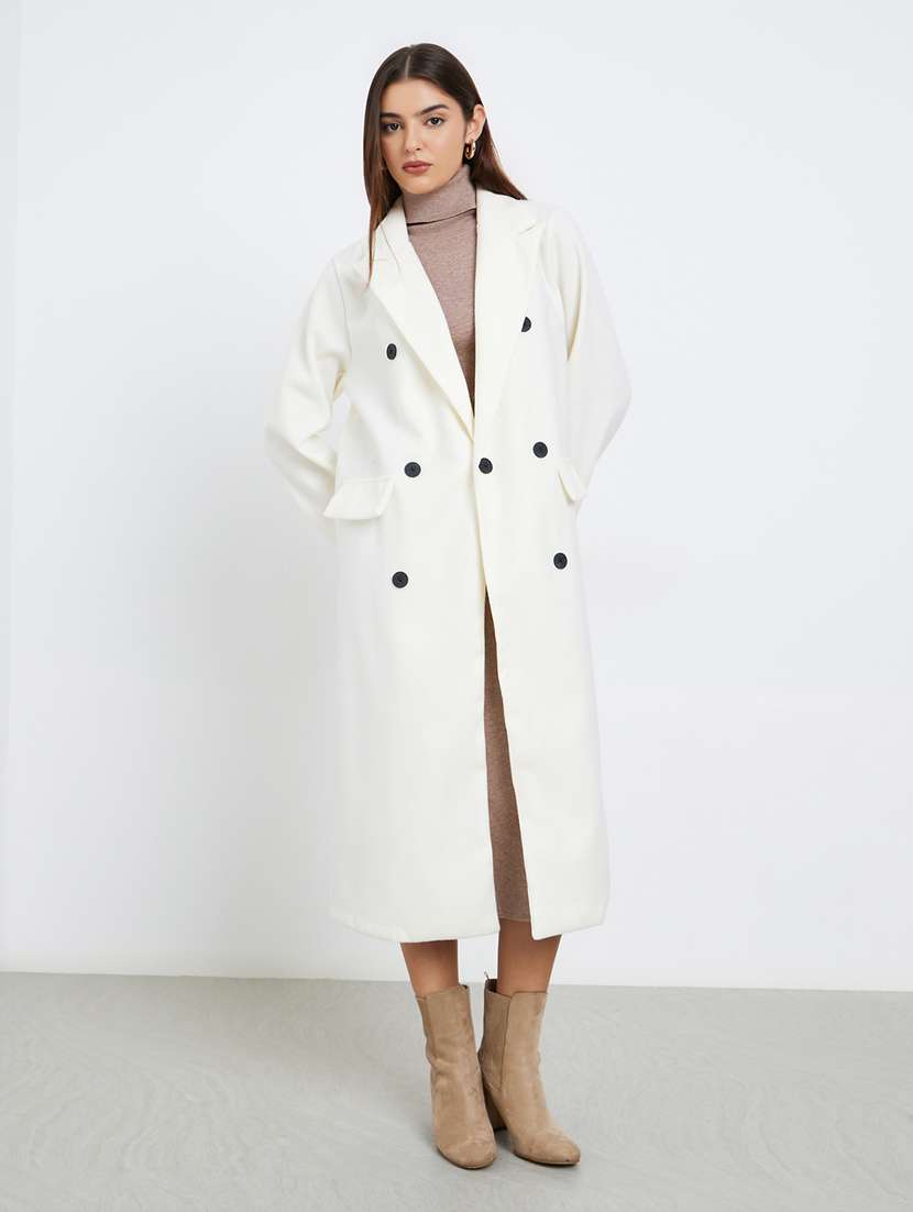women solid long sleeve trench coat - 22285783 -  Standard Image - 1