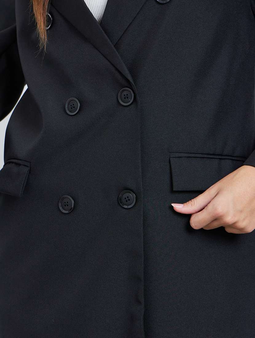 women solid long sleeve trench coat - 22285784 -  Standard Image - 4