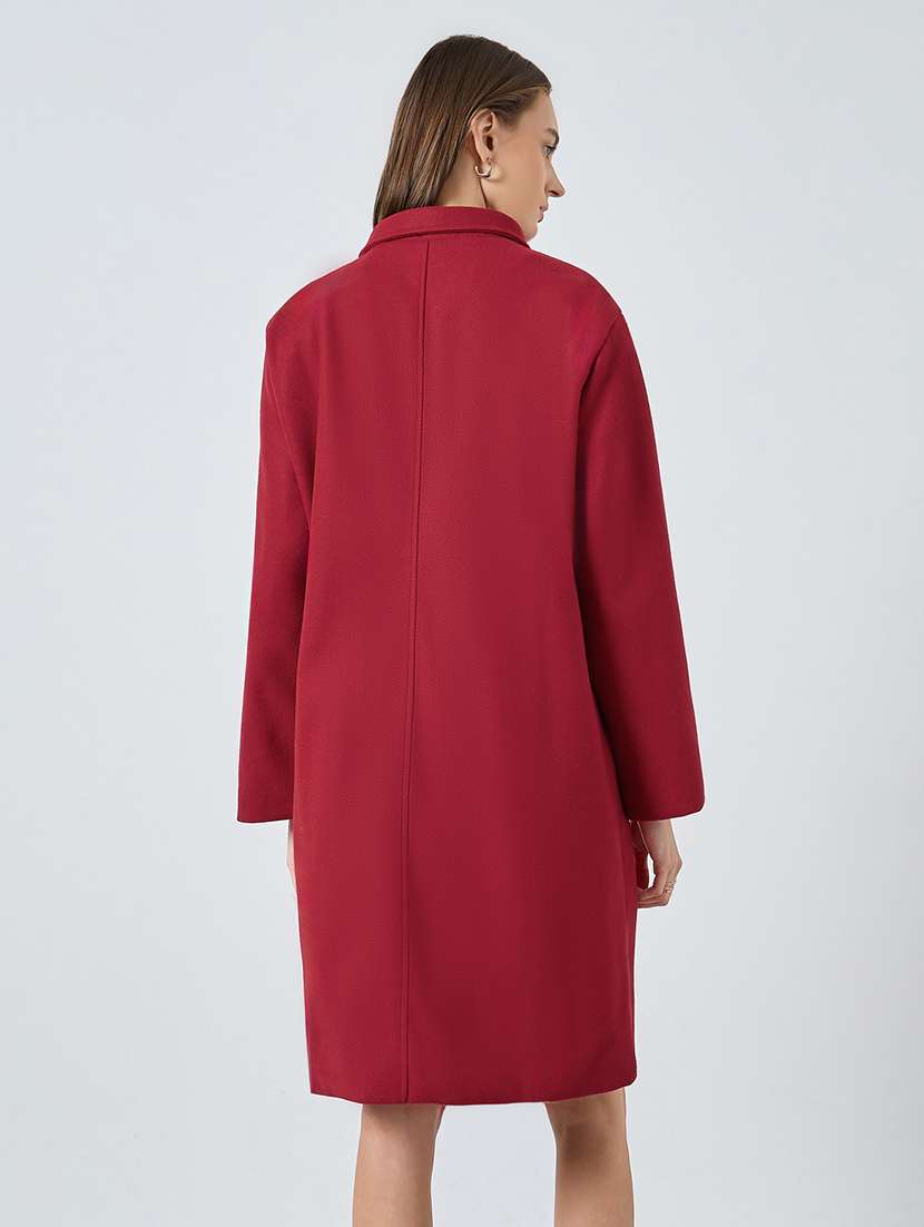 women solid long sleeve trench coat - 22285787 -  Standard Image - 1