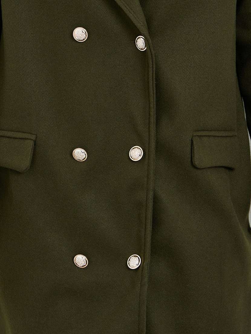 women solid long sleeve trench coat - 22285790 -  Standard Image - 4