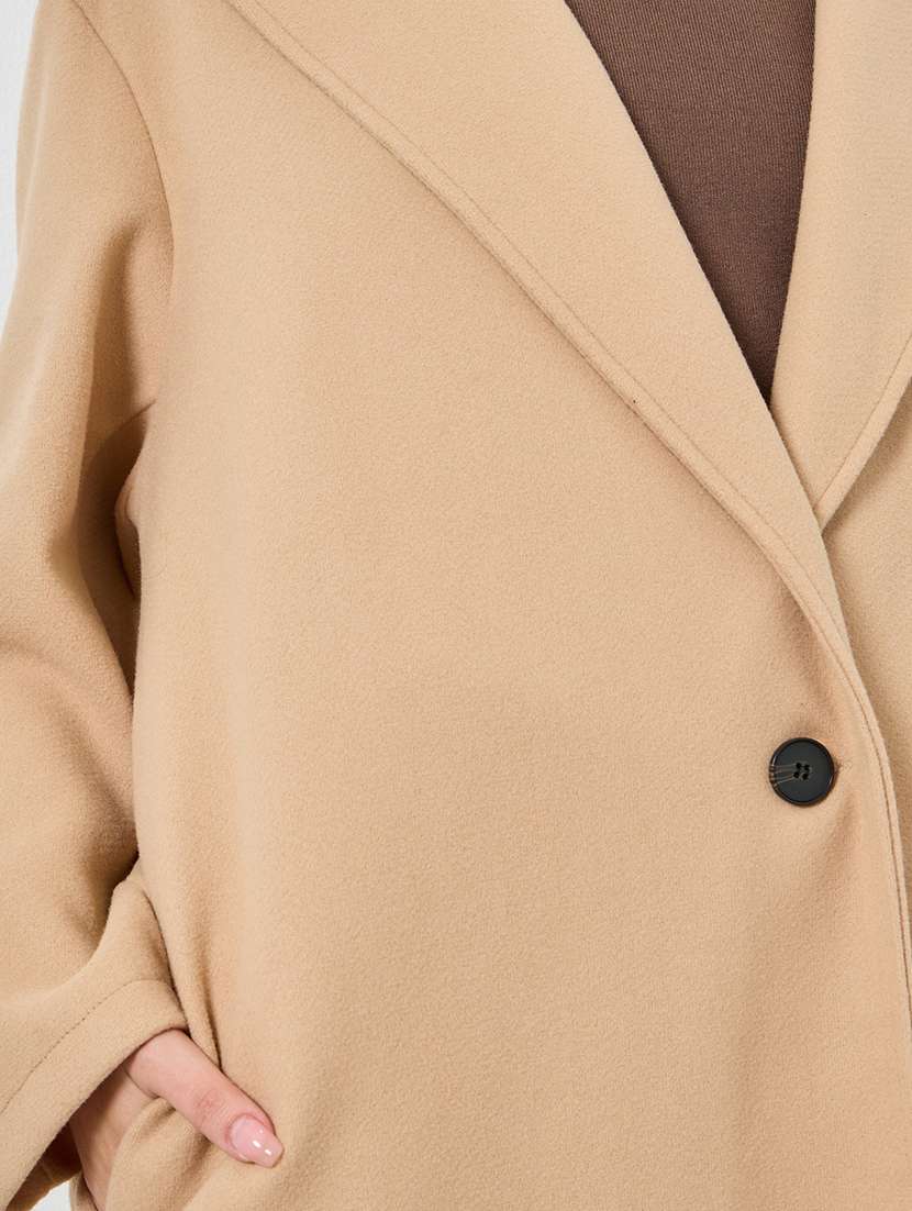 women solid long sleeve trench coat - 22285793 -  Standard Image - 4