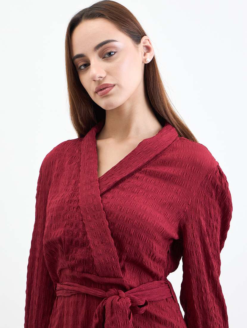 women self designed puff sleeve tiered dress - 22285805 -  Standard Image - 4