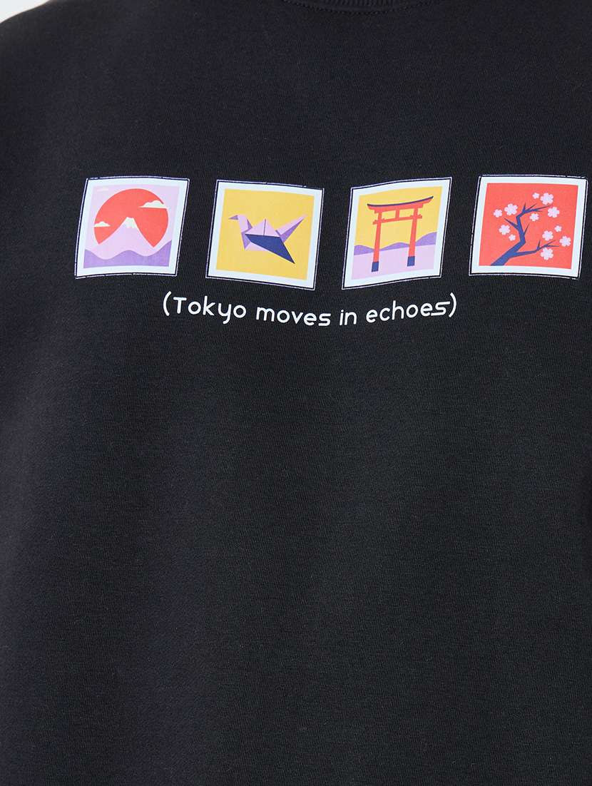 men printed long sleeve oversized sweatshirt - 22285835 -  Standard Image - 4