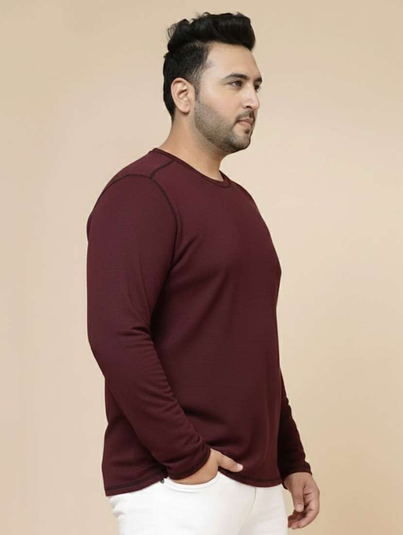men solid round neck long sleeve t-shirt - 22285883 -  Standard Image - 1