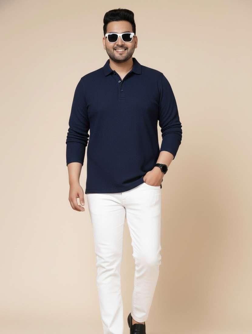 men solid long sleeve polo t-shirt - 22285892 -  Standard Image - 4