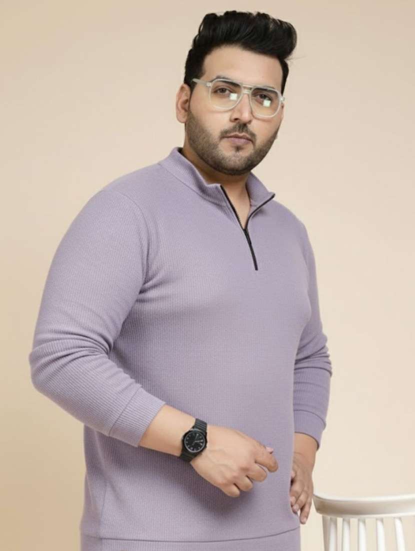 men solid stand collar long sleeve t-shirt - 22285894 -  Standard Image - 1