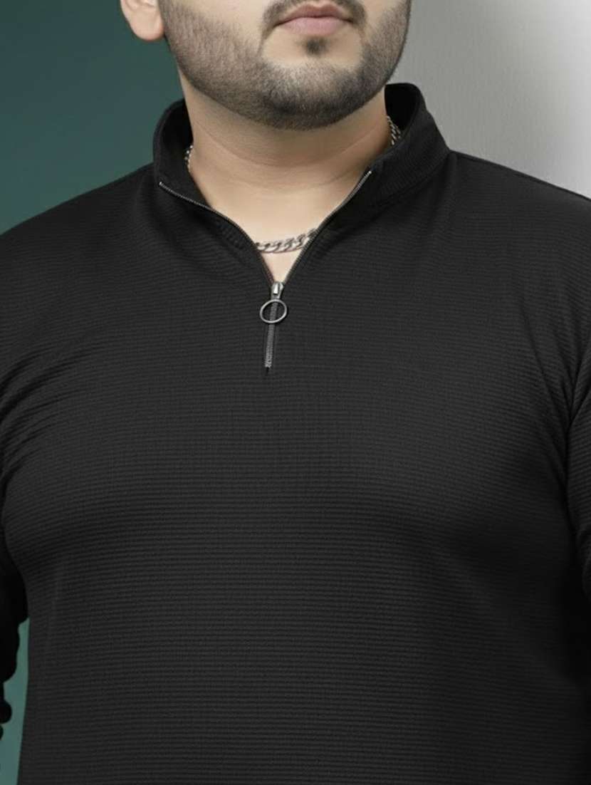 men solid stand collar long sleeve t-shirt - 22285900 -  Standard Image - 4