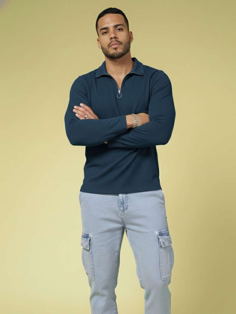 men solid round sleeve polo t-shirt - 22285901 -  Standard Image - 1