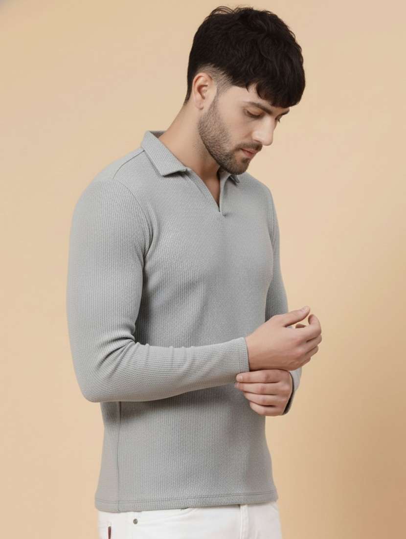 men solid round sleeve polo t-shirt - 22285903 -  Standard Image - 1