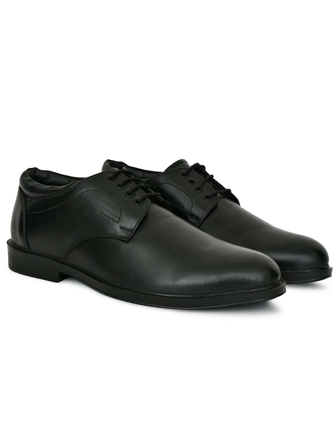 men black solid lace-up derbies - 22285934 -  Standard Image - 4