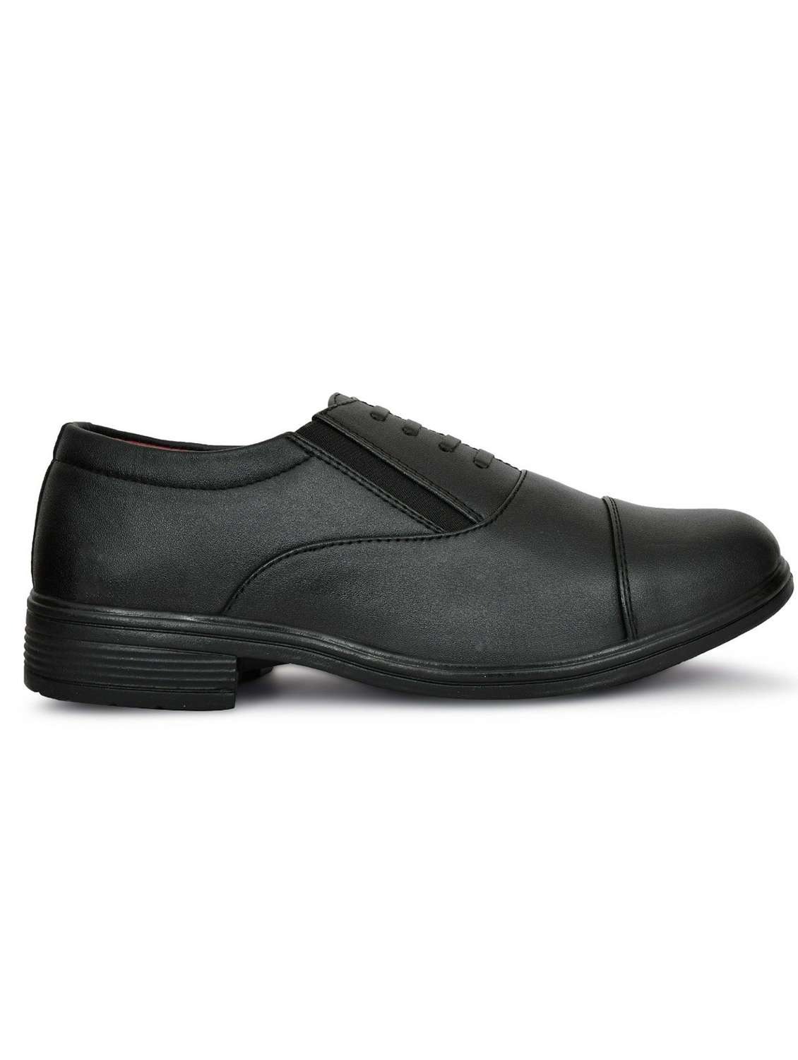 men black solid slip on oxford - 22285936 -  Standard Image - 4