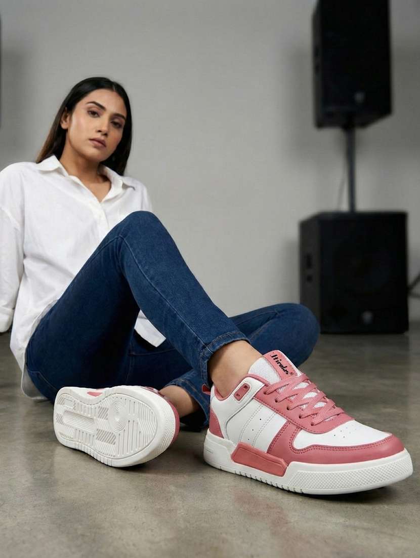 women pink lace-up sneaker - 22285946 -  Standard Image - 1
