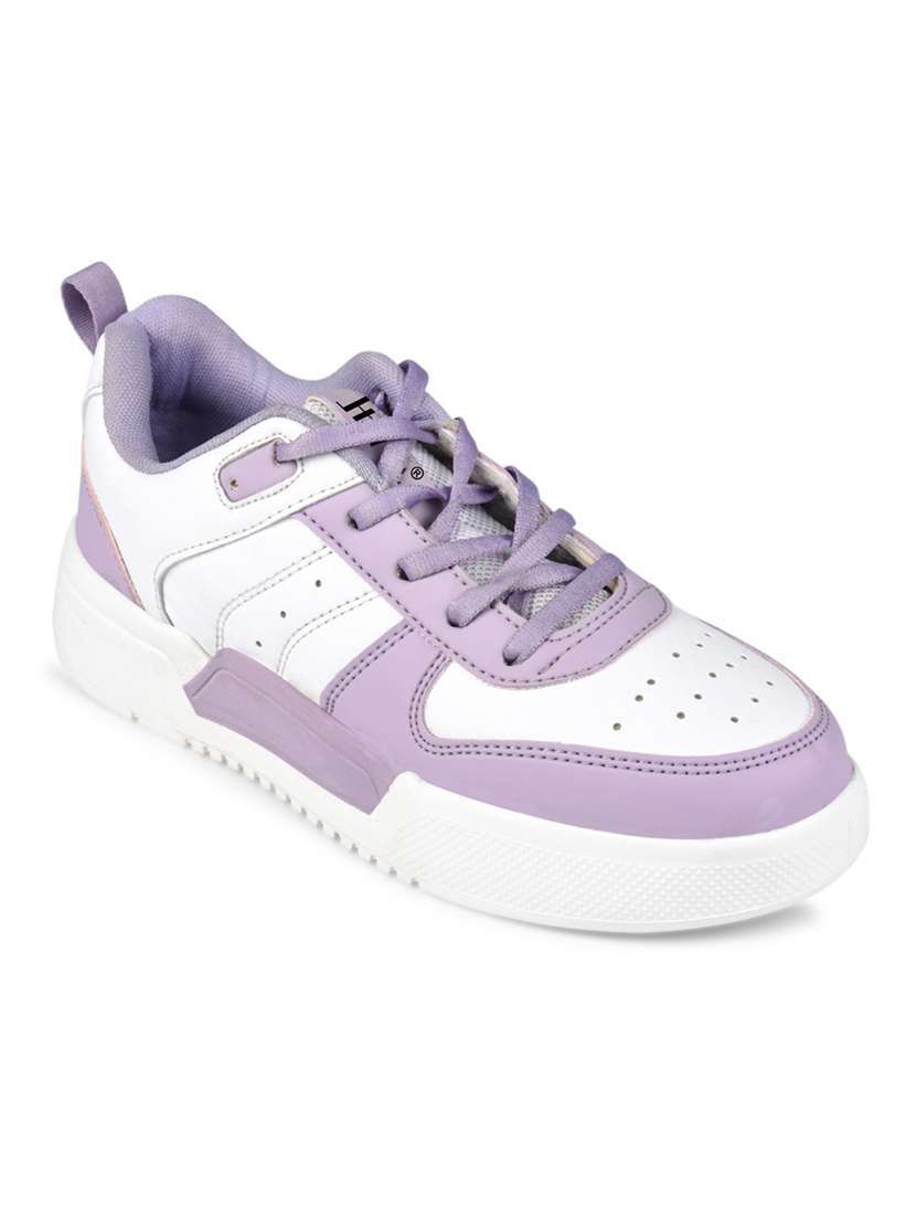 women lavender lace-up sneaker
