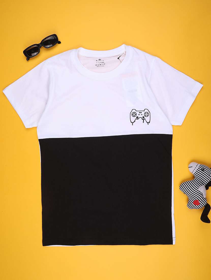 boys colro blocked short sleeve t-shirt - 22286112 -  Standard Image - 1
