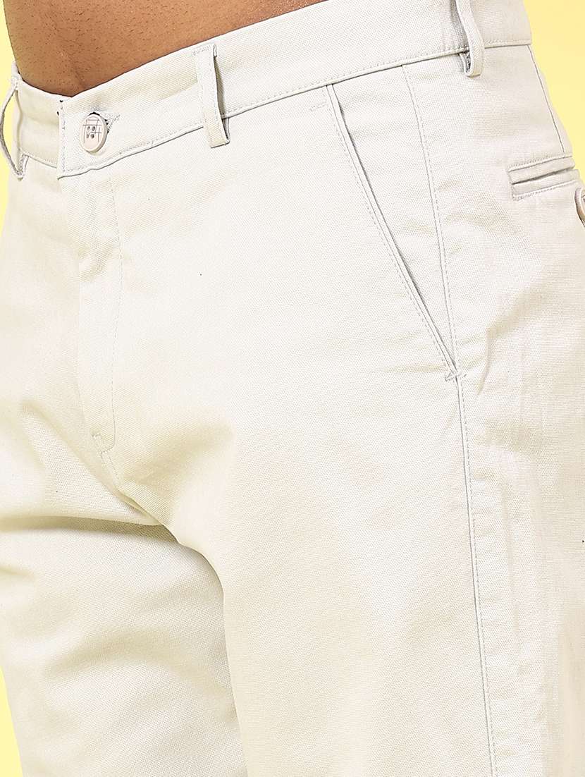 khaki cotton chinos casual trousers - 22286168 -  Standard Image - 1
