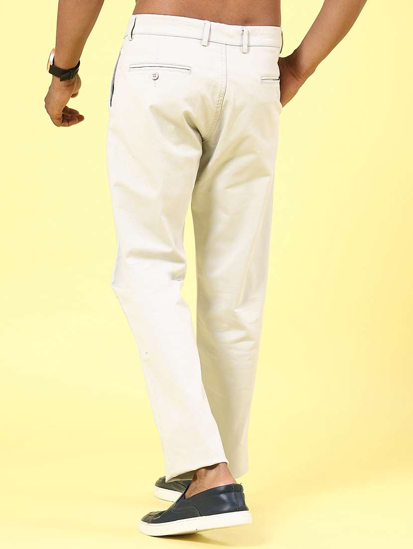 khaki cotton chinos casual trousers - 22286168 -  Standard Image - 4