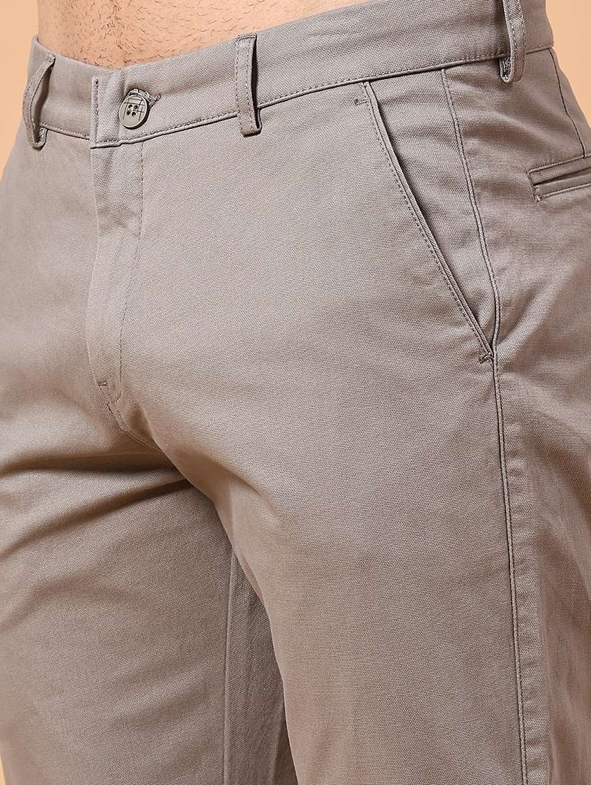 men solid mid rise chinos casual trouser - 22286169 -  Standard Image - 1