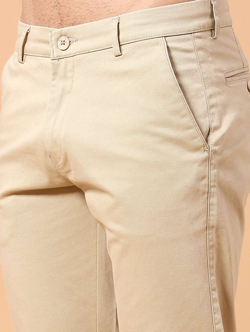 men solid mid rise chinos casual trouser - 22286170 -  Standard Image - 1