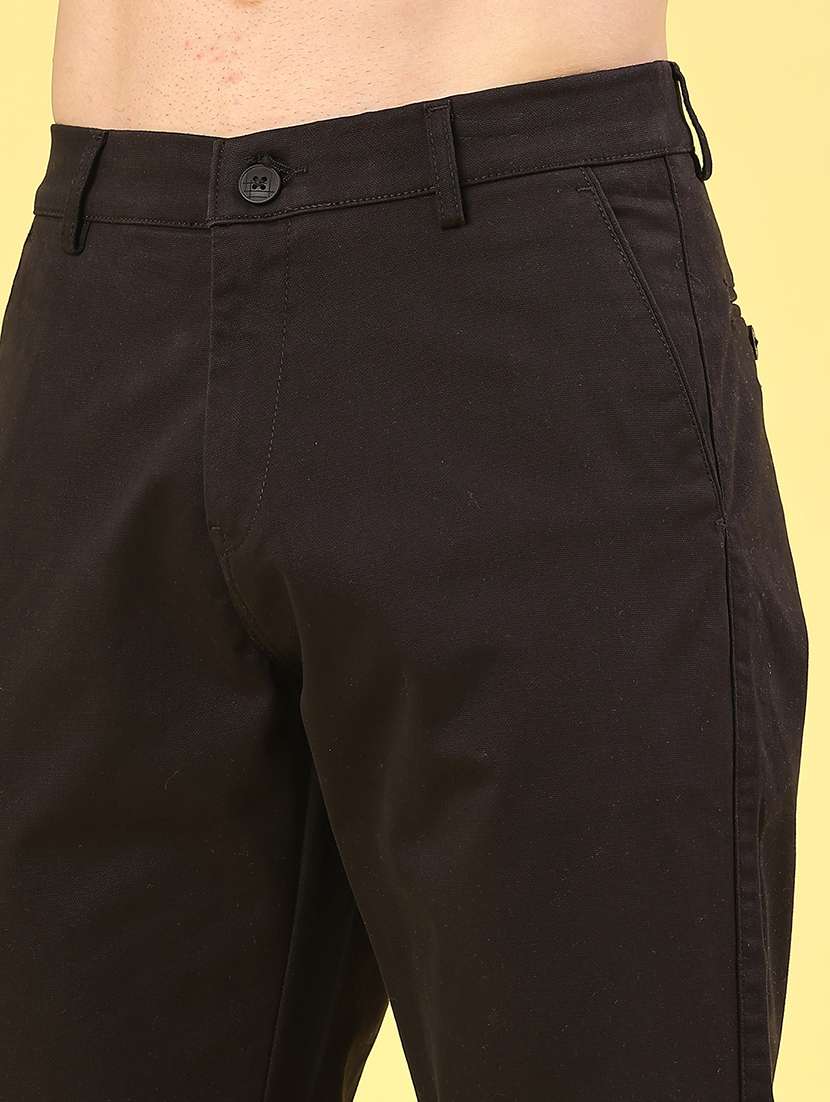 men solid mid rise chinos casual trouser - 22286172 -  Standard Image - 1