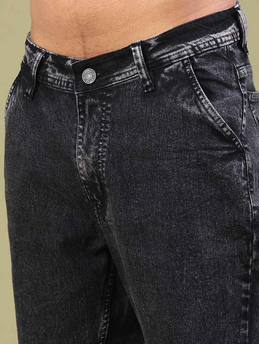 men plain mid rise full length tapered jeans - 22286187 -  Standard Image - 1