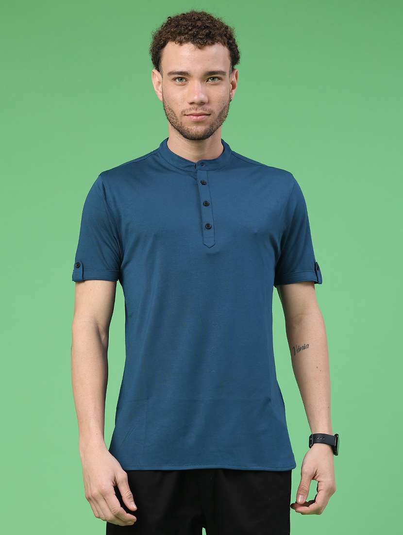 Men Solid Short Sleeve Regular Fit T-shirt - 22286189 -  Standard Image - 1