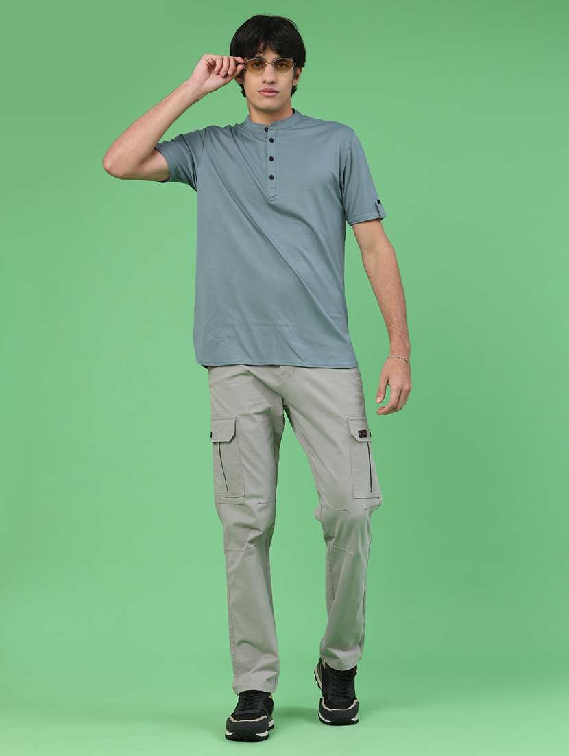 Men Solid Short Sleeve Regular Fit T-shirt - 22286190 -  Standard Image - 4
