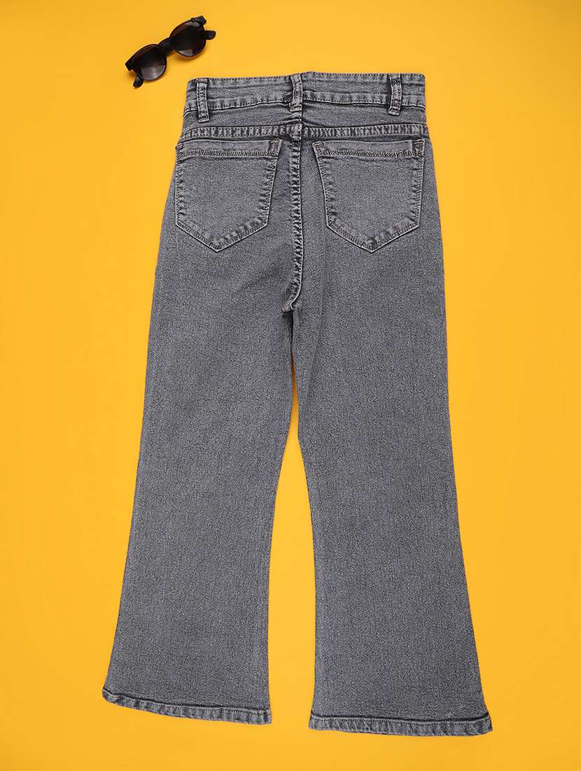 girls solid mid rise bootcut jeans - 22286289 -  Standard Image - 1