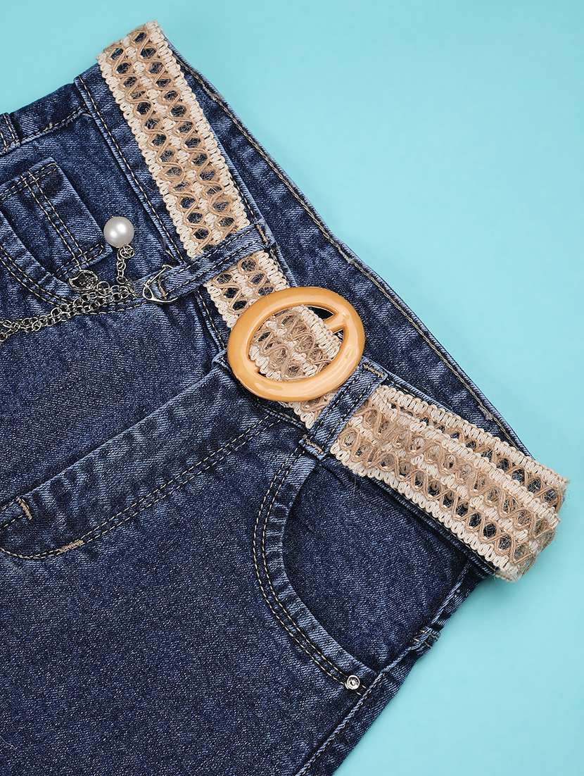 girls solid mid rise wide leg jeans - 22286295 -  Standard Image - 4