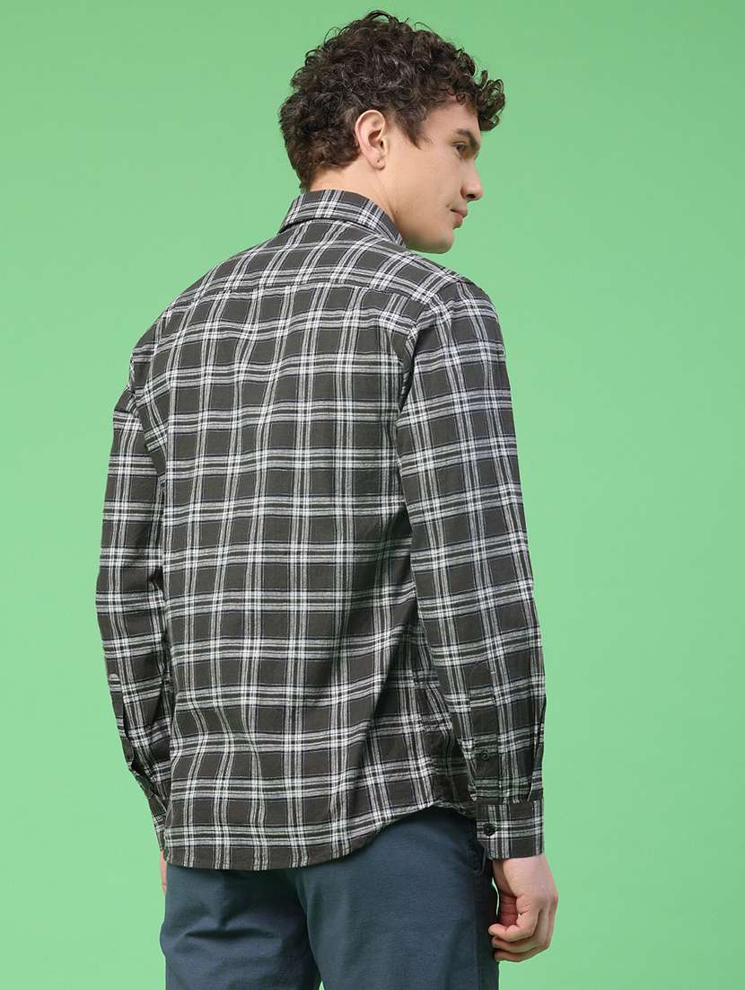 men checkered long sleeve regular fit casual shirt - 22286333 -  Standard Image - 4